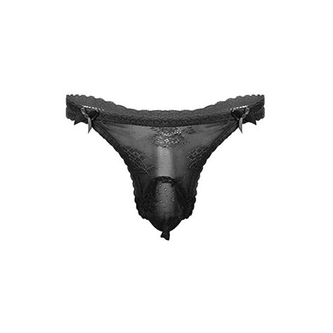 TiaoBug Perizoma Da Uomo Erotic In Pizzo Tanga Bikini Perizoma Trasparente Pantaloncini Boxer