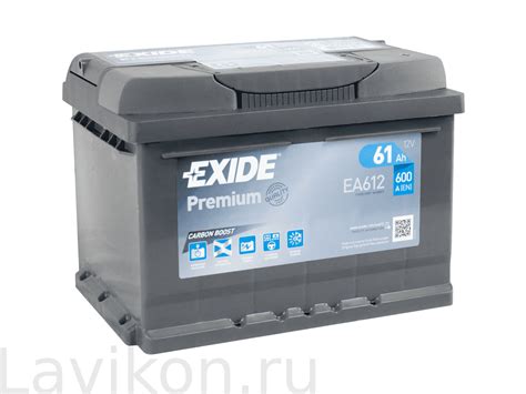 Аккумулятор EXIDE Premium EA612 61 R+ LB2