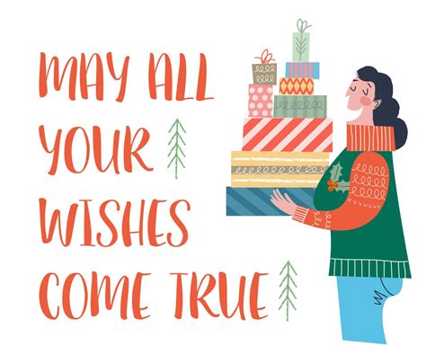 May all your wishes come true. The woman is holding a lot of boxes with