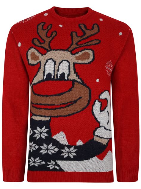 Bigdude Reindeer Christmas Jumper Red Bigdude