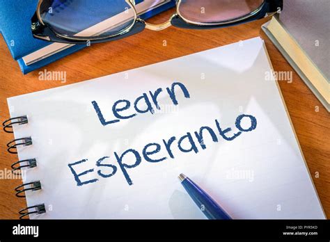 Learn Esperanto Written In A Notepad Education Concept Stock Photo Alamy