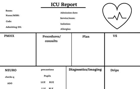 Icu Nurse Report Sheet Etsy