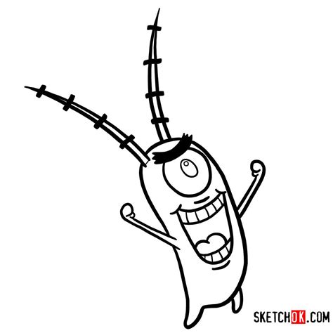 How To Draw Sheldon J Plankton Spongebob Step By Step Drawing