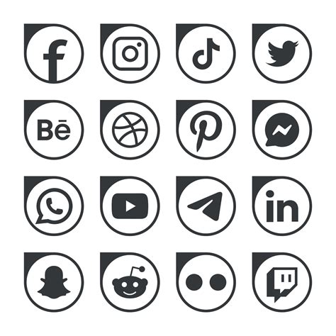 Facebook Instagram Pinterest Icono Círculo