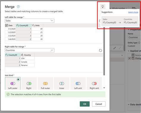 Información general de consultas de combinación Power Query