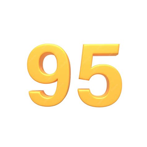 Premium Photo | Photo 3d illustration of golden number 95 isolated on