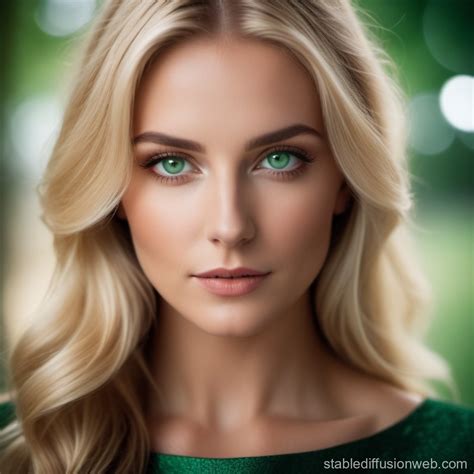 Blonde Woman With Green Eyes Stable Diffusion Online