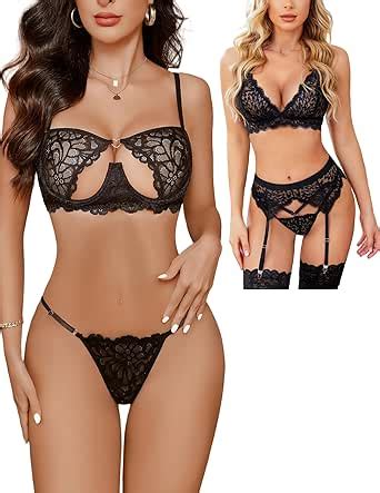 Avidlove Lingerie For Women Sexy Lace Bra And Panty Set Lace Babydoll Outfits Black S At Amazon