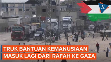 Potret Konvoi Truk Bantuan Kemanusiaan Masuk Lagi Dari Rafah Menuju Gaza