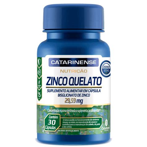 Para Que Serve O Zinco Quelato - Zinco quelato - 30 capsulas - Catarinense Pharma