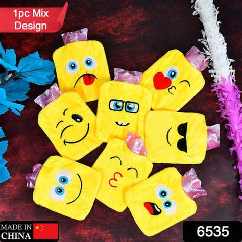 Pc Mix Emoji Designs Small Hot Water Bag With Cover For Pain Relief Neck Shoulder Pain And Hand