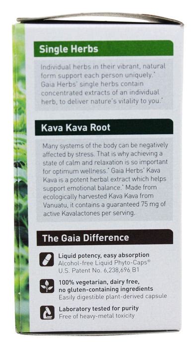 Gaia Herbs Kava Kava Liquid Phyto Capsules 60 Vegetarian Capsules