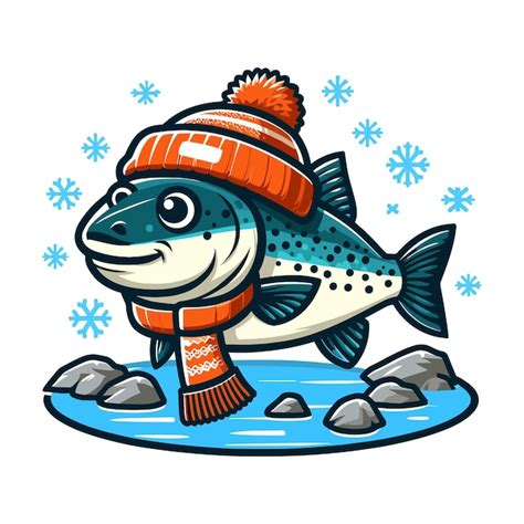 Premium Vector | Arctic char mascot vector illustration on white background