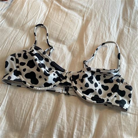Cow Print Bikini Top Size Small From Pacsun Depop