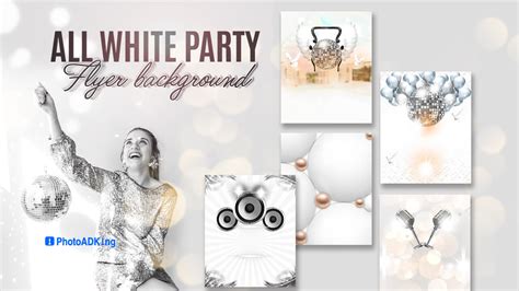 All White Party Flyer Designs