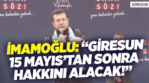 Ekrem Mamo Lu Giresun May Stan Sonra Hakk N Alacak Millet