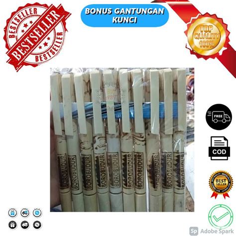 Jual Bisa Cod Pulpen Bambu Borobudur Bolpoint Bambu Bolpoin Bambu