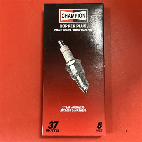 NOS Champion Spark Plug Copper Plus Stock 37 RV17YC6 Box Of 8 Plugs