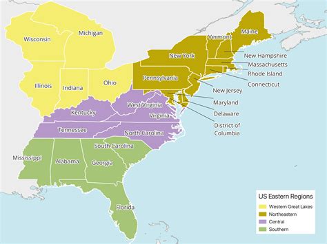 map of eastern us states 5