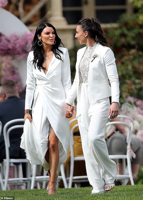 Married At First Sight Lesbian Couple Tash Herz And Amanda Micallef Kiss As They Film Wedding