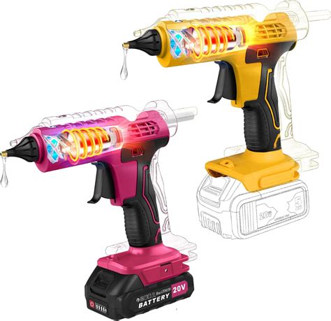Amazon Cordless Hot Glue Gun Kit For Dewalt V V Battery Battery Not Included Yellow