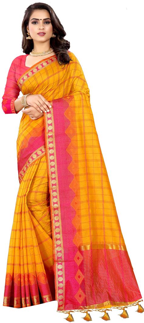 Traditional Yellow Color Banarasi Silk Silk Fabric Saree 1605963