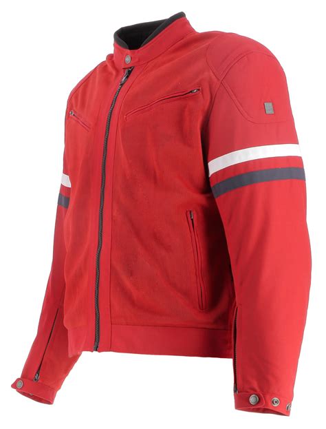 Blouson Helstons Monaco Air Tissu Mesh Rouge Moto Vintage T