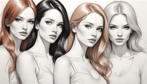 Beautiful Women A Blonde A Black Haired And A Redhead Premium AI Generated Image