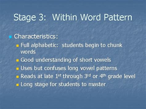 stages  developmental word study  bethany linkous