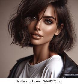 Gorgeous Mischievous Brunette Mediterranean Caucasian Female AI