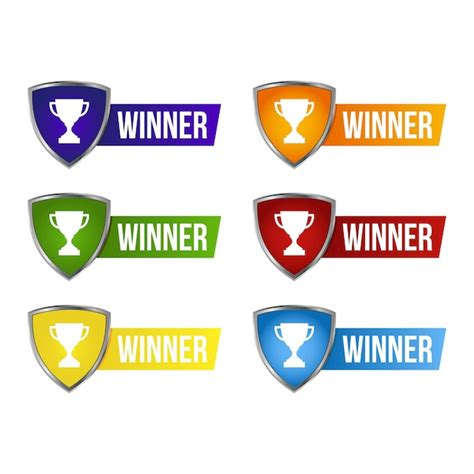 premium vector winner badge vector design template set winner text