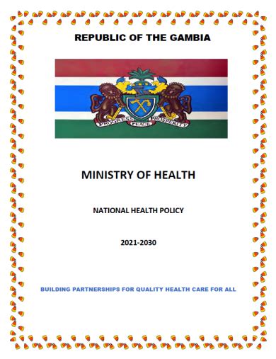 National Health Policy of The Gambia, 2021-2030 | WHO | Regional Office