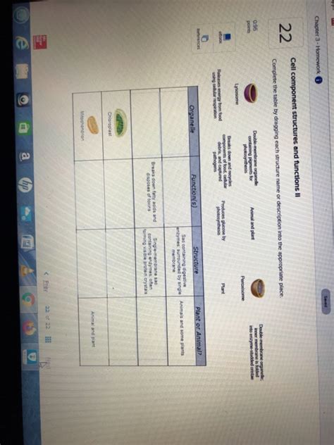 Solved Chapter 3 - Homework Cell component structures and | Chegg.com