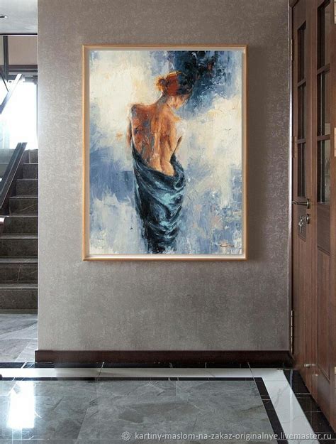 Картина маслом на заказ Девушка со спины Обнаженная настенная живопись ...