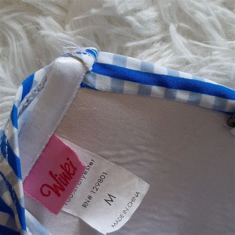 Winki Swim Winki White Blue Checkered Bikini Top Poshmark