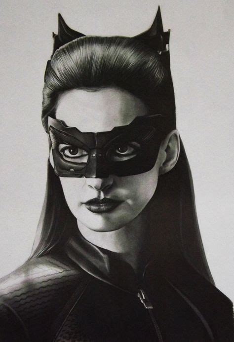 Anne Hathaway Catwoman The Dark Knight Rises Celebrity Drawing