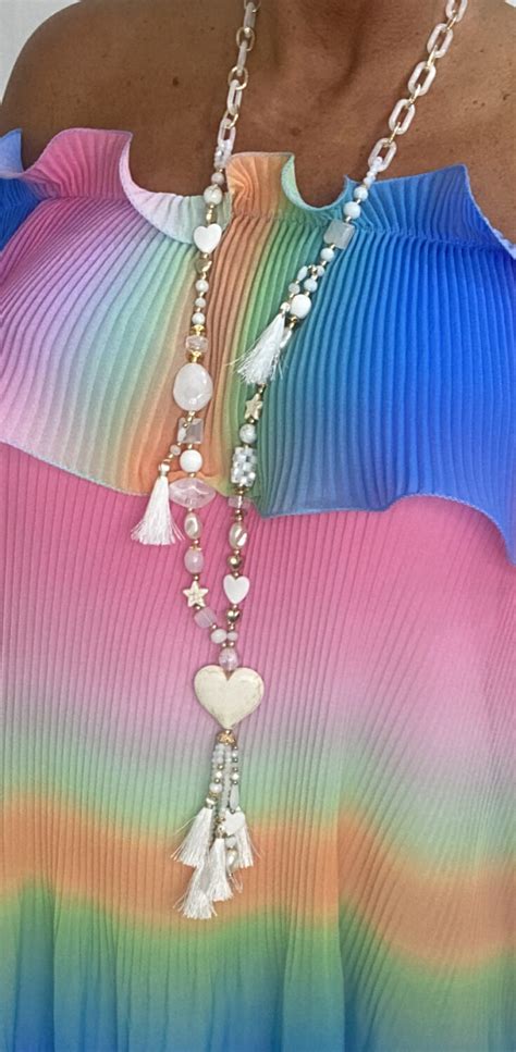 White Heart Necklace Sparkles Boutique