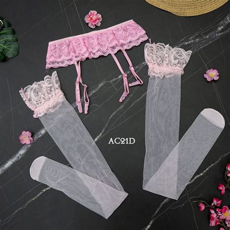 Jual Garter Belt Sabuk Paha Stocking Sexy Lingerie Semi Transparan Pink Ac D Shopee Indonesia