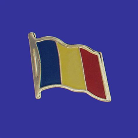 Romania Single Flag Lapel Pin Fredsflags