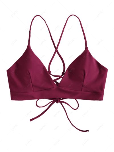 OFF ZAFUL Tropical Leaf Print Bikini Bottom In WHITE ZAFUL