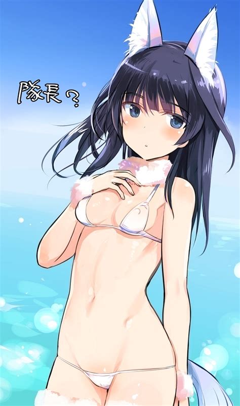 Shimada Fumikane Agatsuma Kaede Tagme Bikini Micro Bikini Scrunchie Swimsuit White Bikini