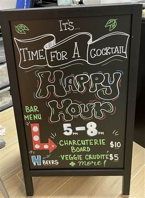 Happy Hour Sign | Chalkboard restaurant, Sidewalk chalkboard sign, Bar ...