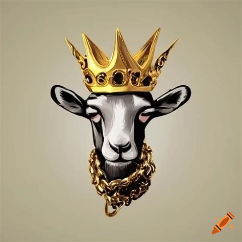 Goat Logo With A Crown And Gold Chain On Craiyon