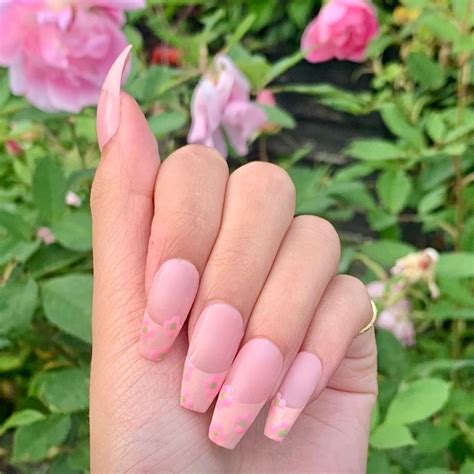 Pink French Tip Y2k Nails Etsy