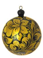 Лошадка-качалка "Черная" хохлома с ручной художественной росписью купить