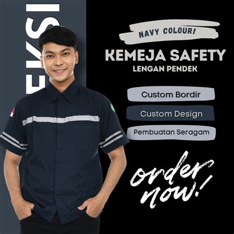 Jual Baju Kemeja Safety K Lengan Pendek Seragam Kerja Atasan