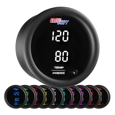 Glowshift Color Digital Dual Temperature Pressure Gauge Kit For