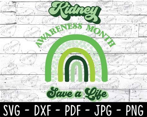 Kidney Awareness Month Svg Kidney Disease Sublimation Etsy