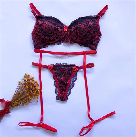 Conjunto De Lingerie Cinta Liga Sedu O Cherry Tropical Moda Ntima Conjunto De