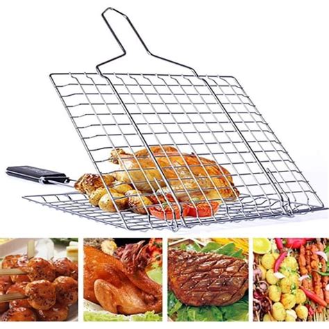 Barbecue Professionnel Grill Portable BBQ Panier Dossier Poisson Steak